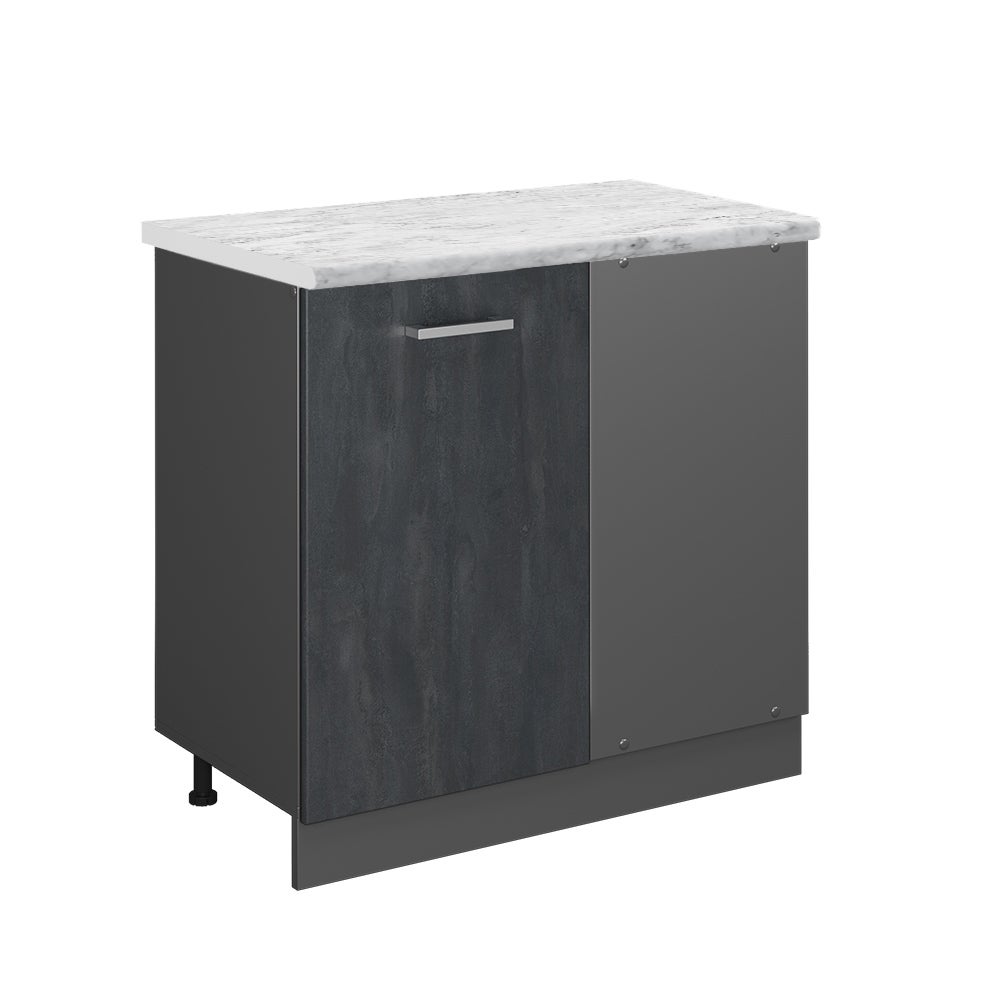 Vicco Szafka narożna R-Line, Czarny beton, 86 cm BP Marmur