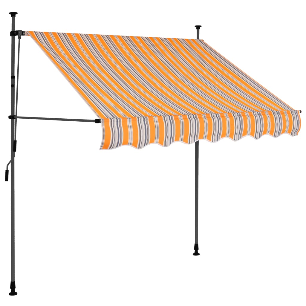 Toldo retráctil manual con led amarillo y azul 150 cm - comfortxl