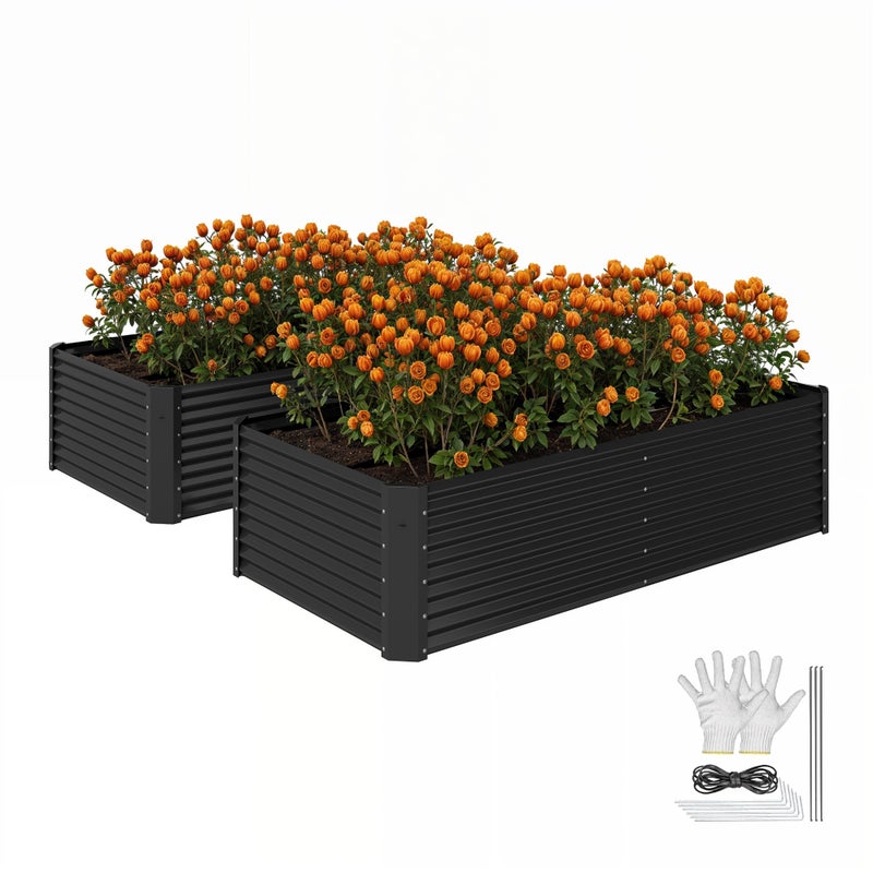 Oto tłumaczenie na język polski: YITAHOME Podwyższone Łóżko - 240 x 120 x 58 cm - na zewnątrz - z rękawicami - czarne.