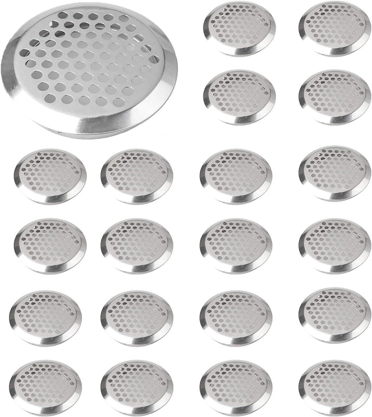 Lot de 30 grilles de ventilation rondes noires, maille de ventilation
