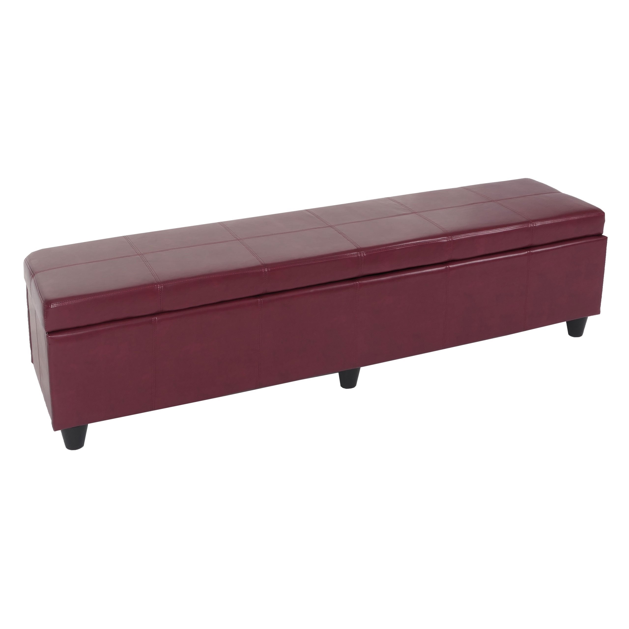 Ławka do przechowywania Kriens XXL, imitacja skóry, 180x45x45cm z certyfikatem MVG ~ Red