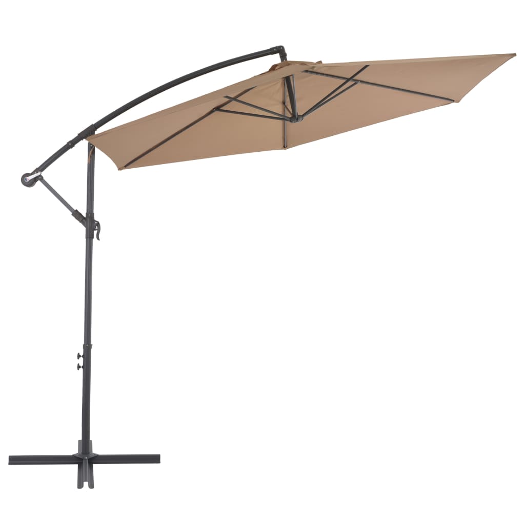 Parasol en porte-à-feux avec poteau en aluminium 300cm Taupe - 2