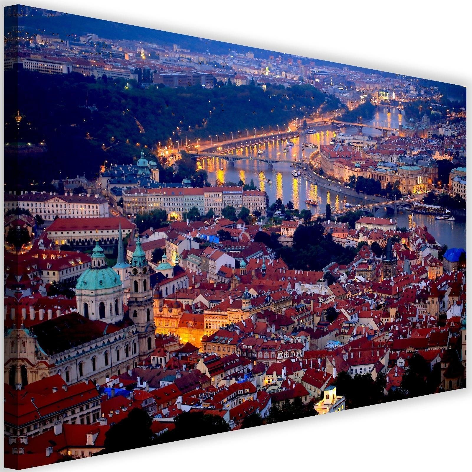 Obraz na płótnie, Praga miasto noc architektura 120x80