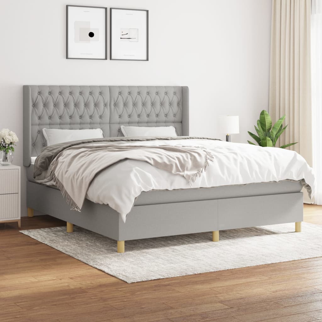 Lit Boxspring Rockstar LE 180x200 Cm Welcon Matelas Et Box Gris Clair