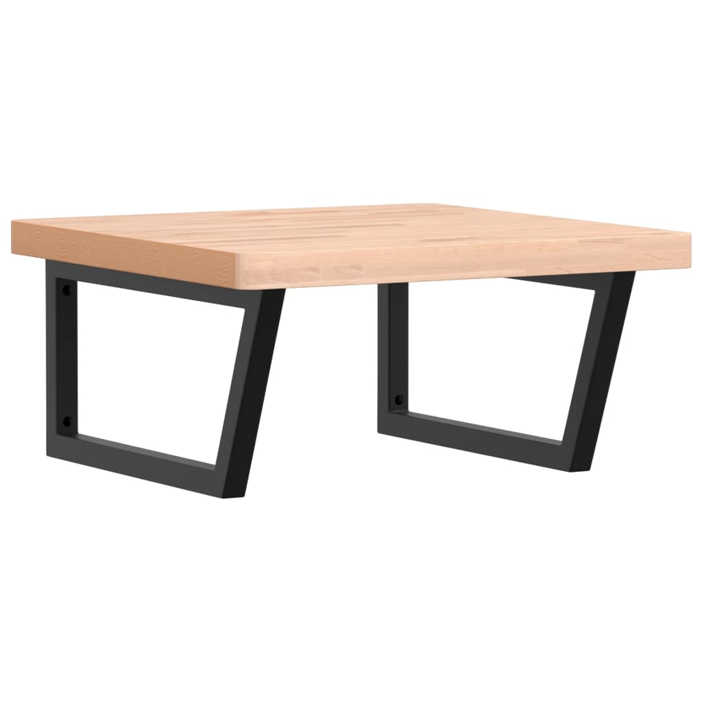 Maison Exclusive - Ripiano a Parete per Lavabo in Acciaio e Massello di Faggio - 2