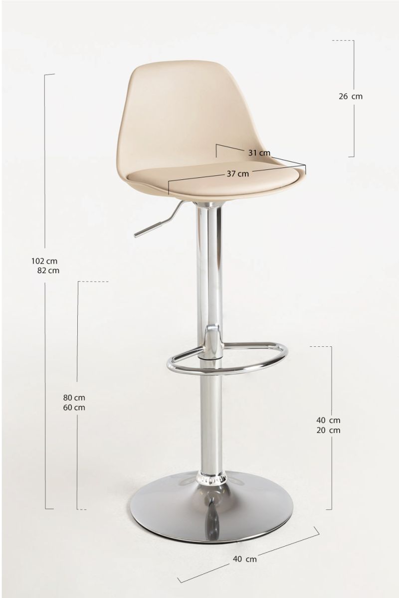Regalos Miguel - Taburetes Cocina - Taburete Tulipa - Beige - 3