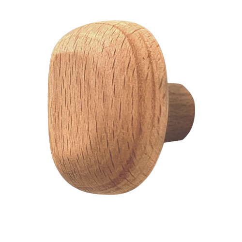 Crochets muraux en bois, 4 pièces, patères robustes en bois naturel, cintres muraux décoratifs en forme de galet pour serviettes et sacs - 6