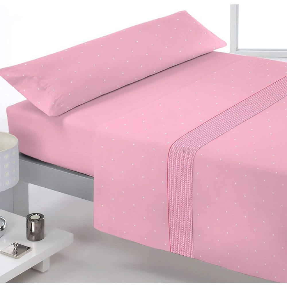 Juego de sábanas reig marti boreal rosa 105 cm.