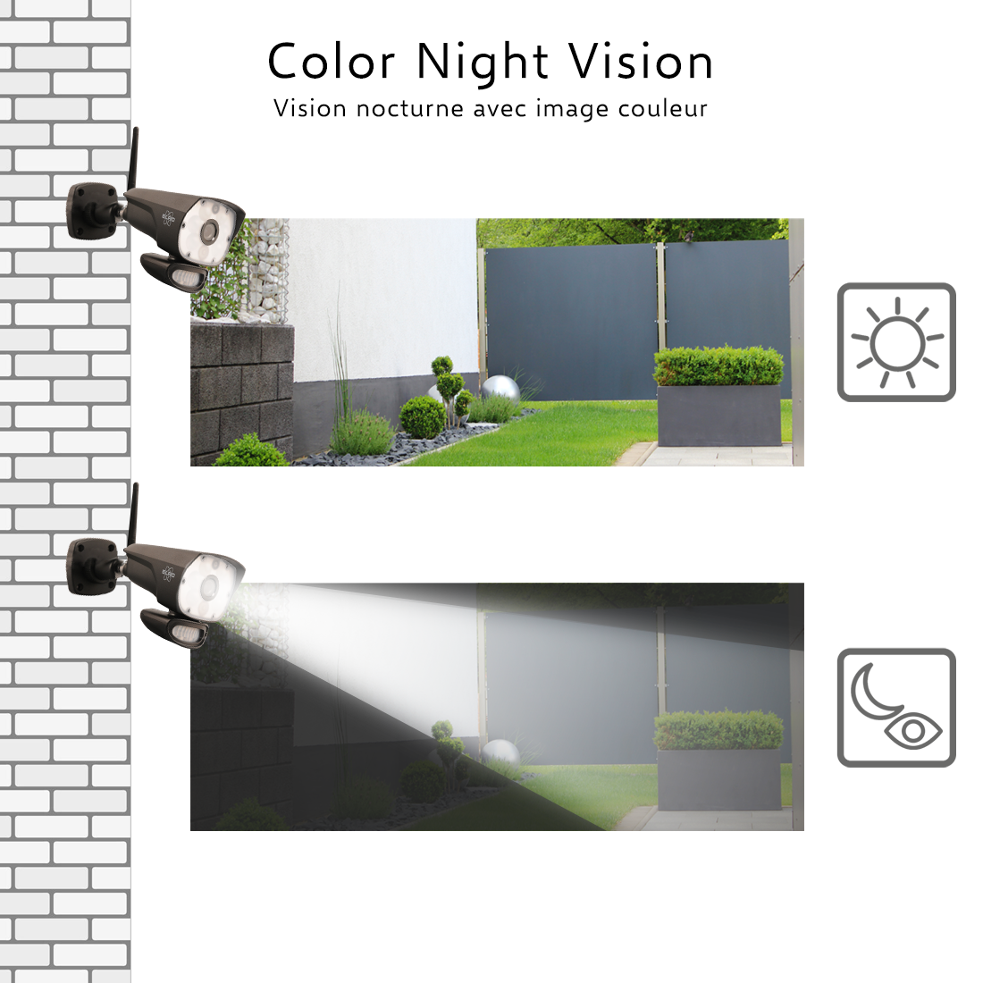 ELRO CZ60RIPS Color Night Vision Camera de Surveillance Kit avec 9 Écran et application - 1080P HD résolution - 5