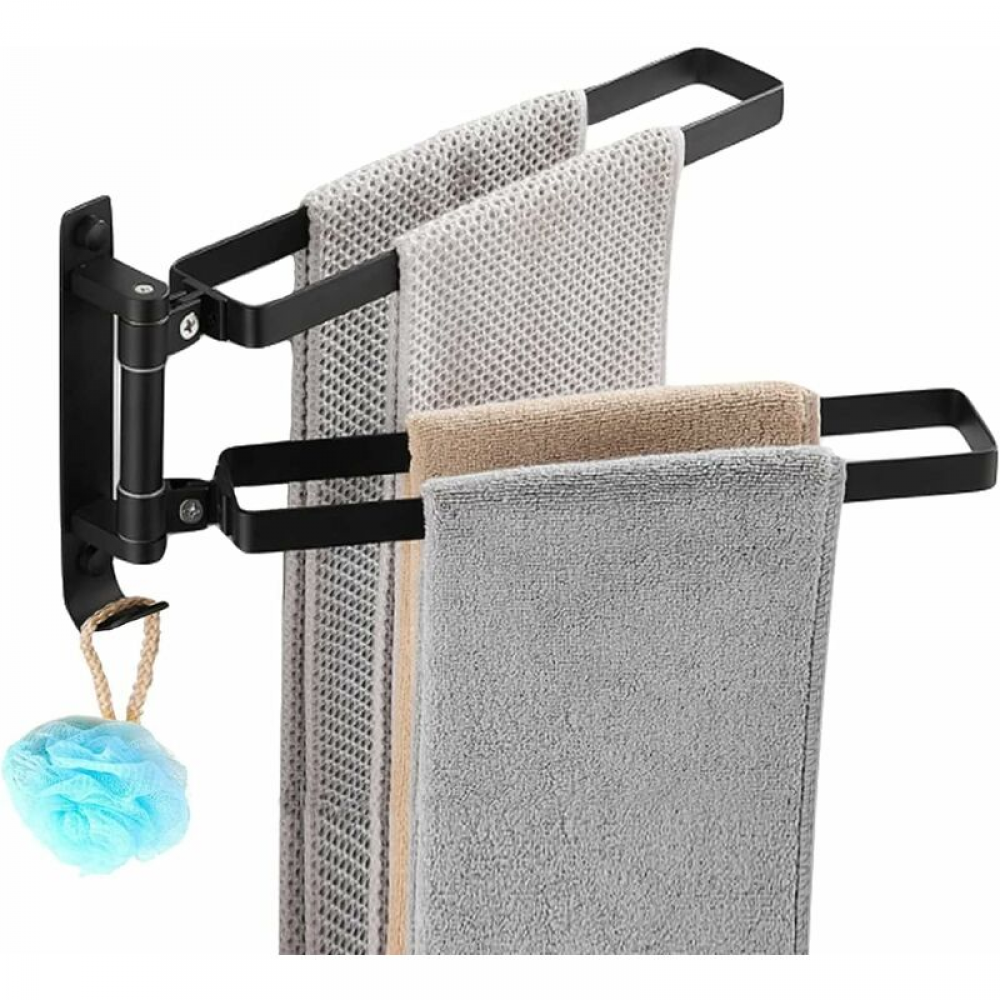 Kit 9 Pièces Porte-serviettes Salle De Bain Sans Perçage – Acier Inoxydable Adhésif Puissant – Support Rouleau Papier, Crochets - 7