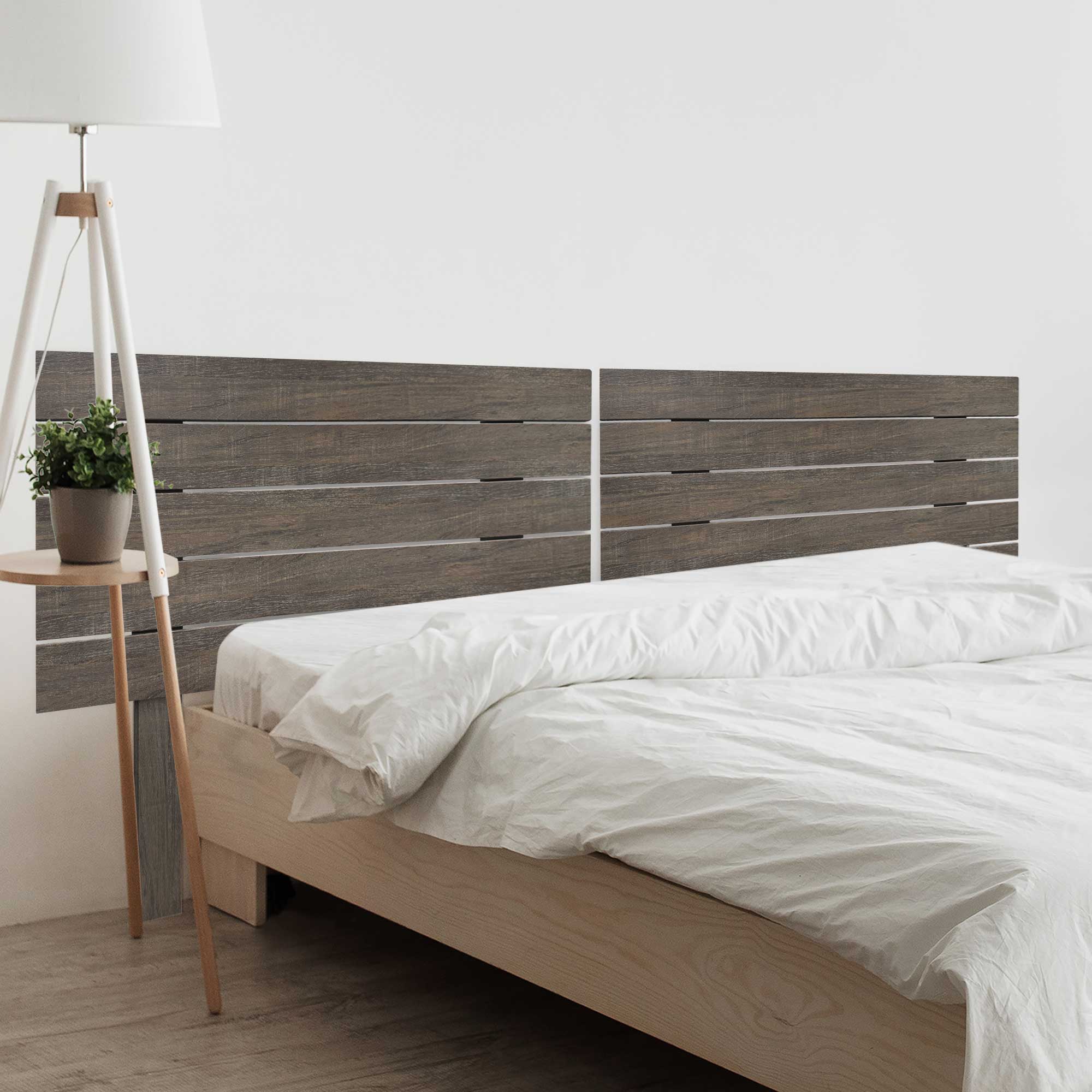 Tête De Lit En MDF Recyclé DHOME Style Palettes - Design Horizontal En Chêne, Dimensions 150 Cm, Avec Pieds