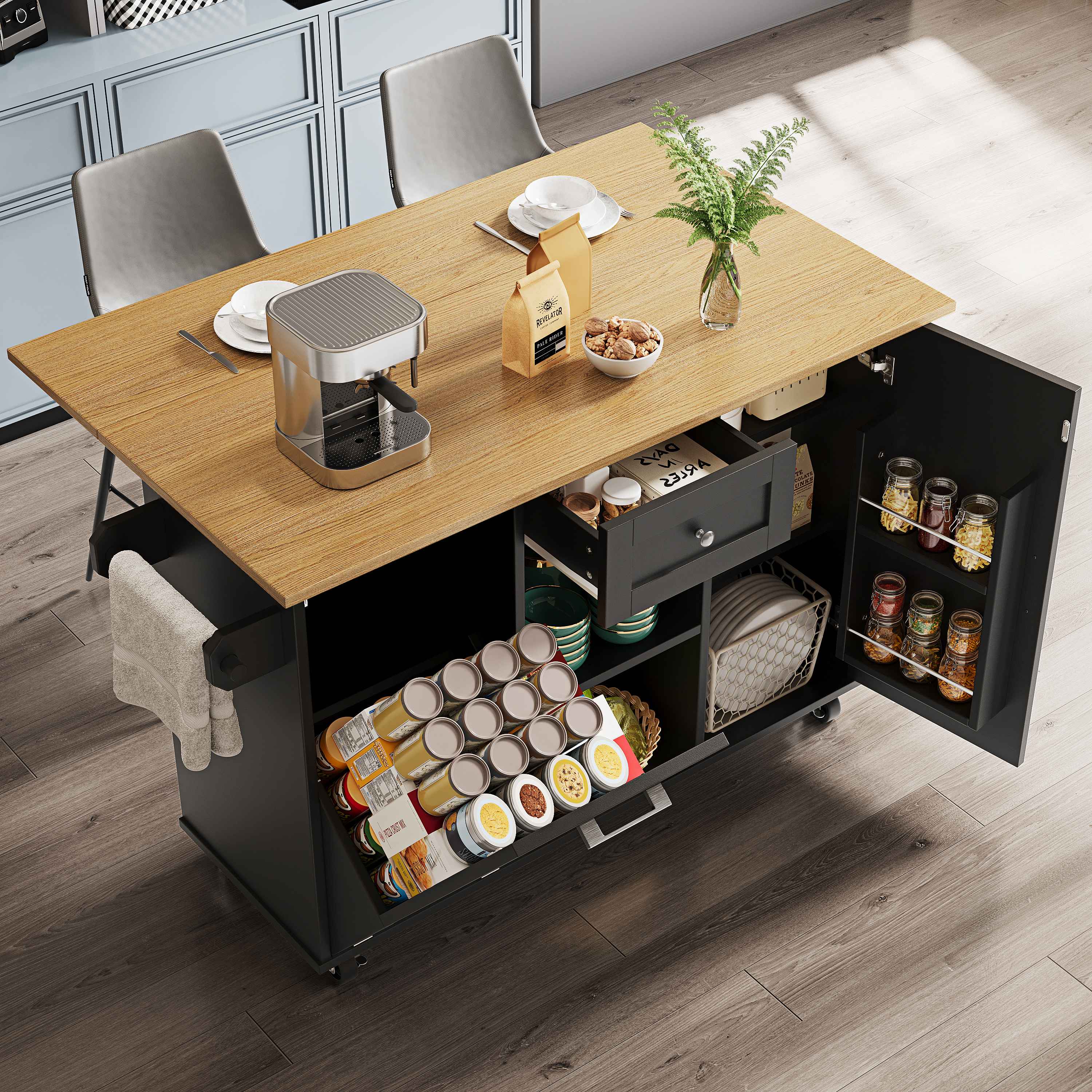 Cuisine Moderne lot Multifonction Avec Grand Rangement Buffet cuisine-moderne-lot-multifonction-avec-grand-rangement-buffet