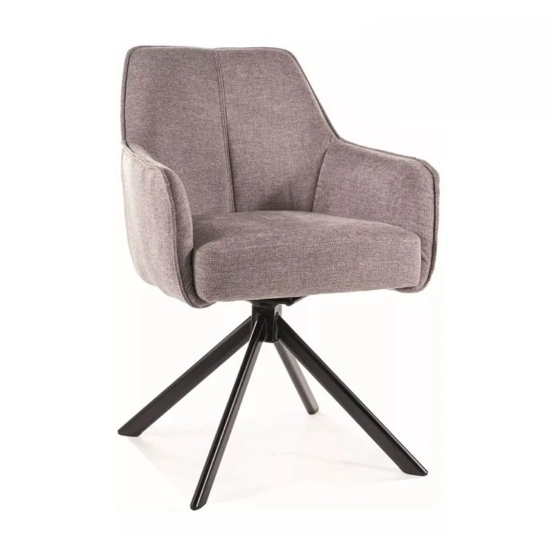 Krzesło tapicerowane NOTTI BREGO szare obracane