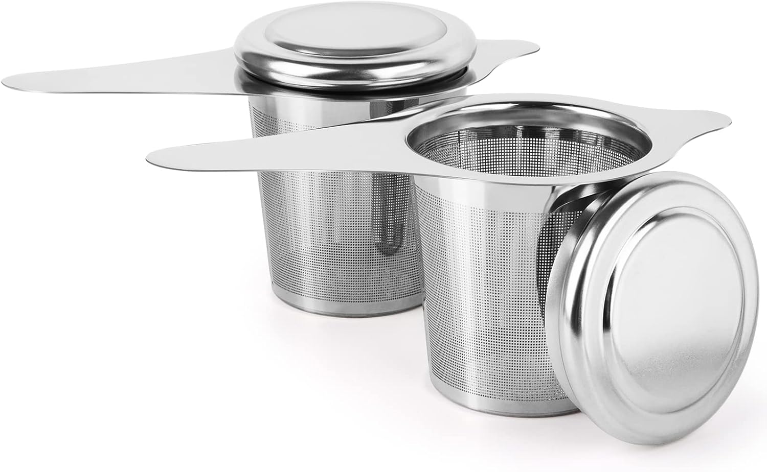 2PCS filtre a the avec Poignées & Couvercle, infuseur à thé, filtre the pour tasse, passoire à thé, thé infuseur, infuseur thé t - Maison