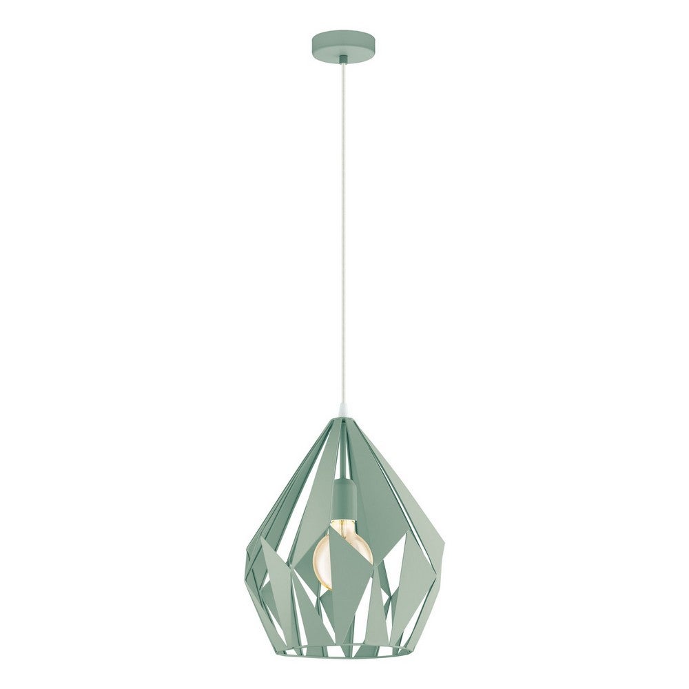 Lampa wisząca EGLO CARLTON-P E27 1X60W w kolorze jasnozielonym pastelowym ze stali D310mm - 5