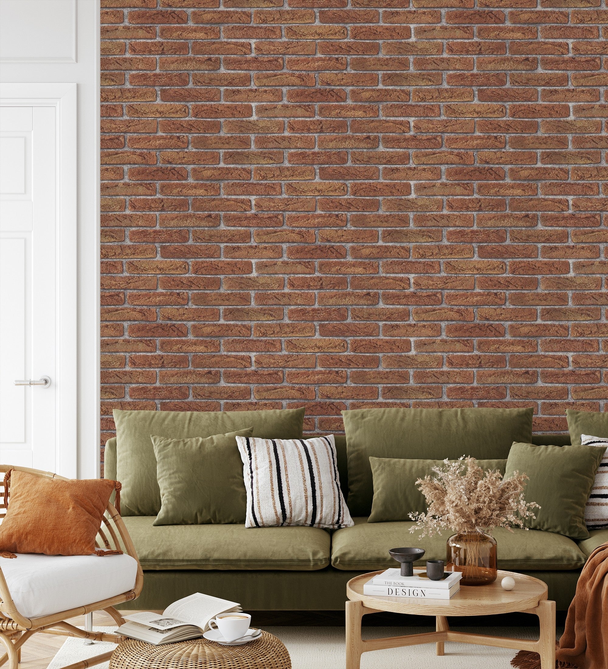 Papier peint mur de briques marron clair sur fond blanc - Bolton Street 421625 de GAULAN - Rouleaux de 10 m x 0,53 m - 4