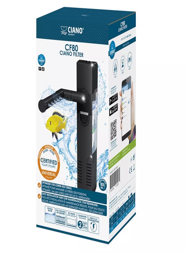 CIANO Filtro interno para aquários, CF80, 40-80 litros