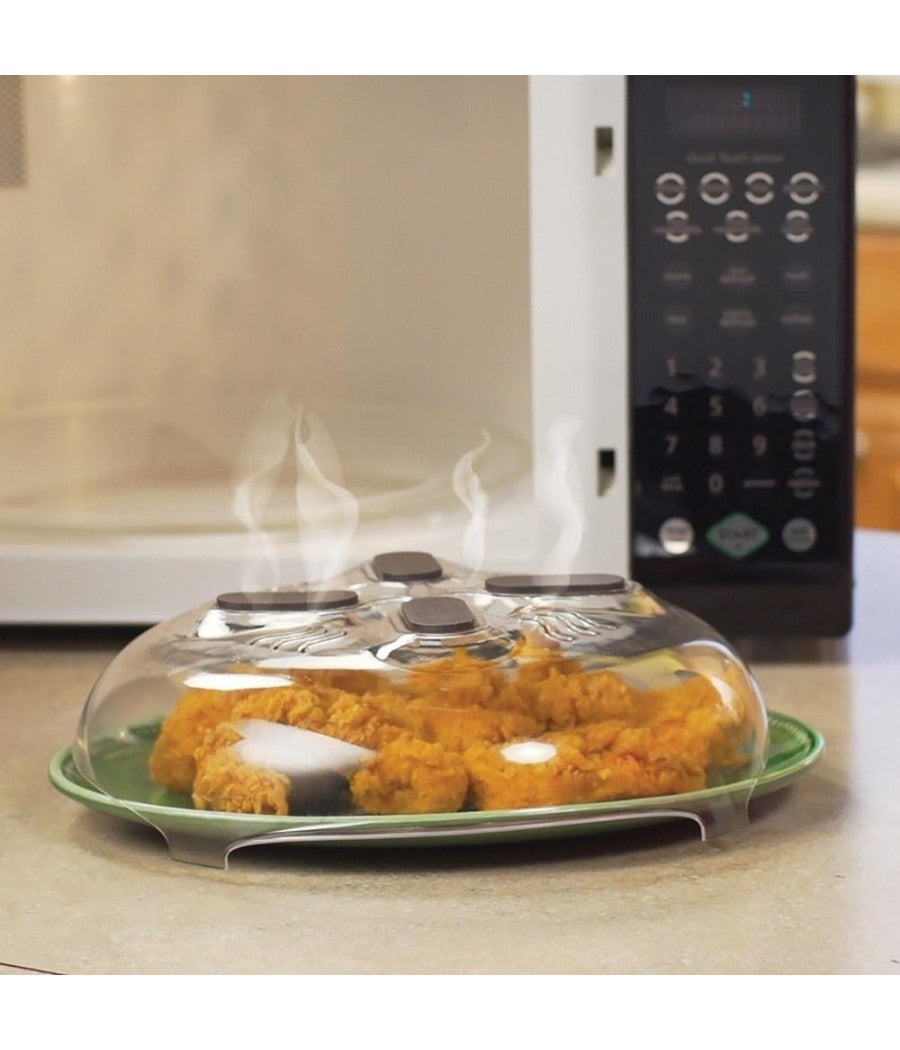 Trade Shop - Coperchio Paraschizzi Con Magneti Per Microonde Con Sfiato A Vapore Hover Cover - - 5