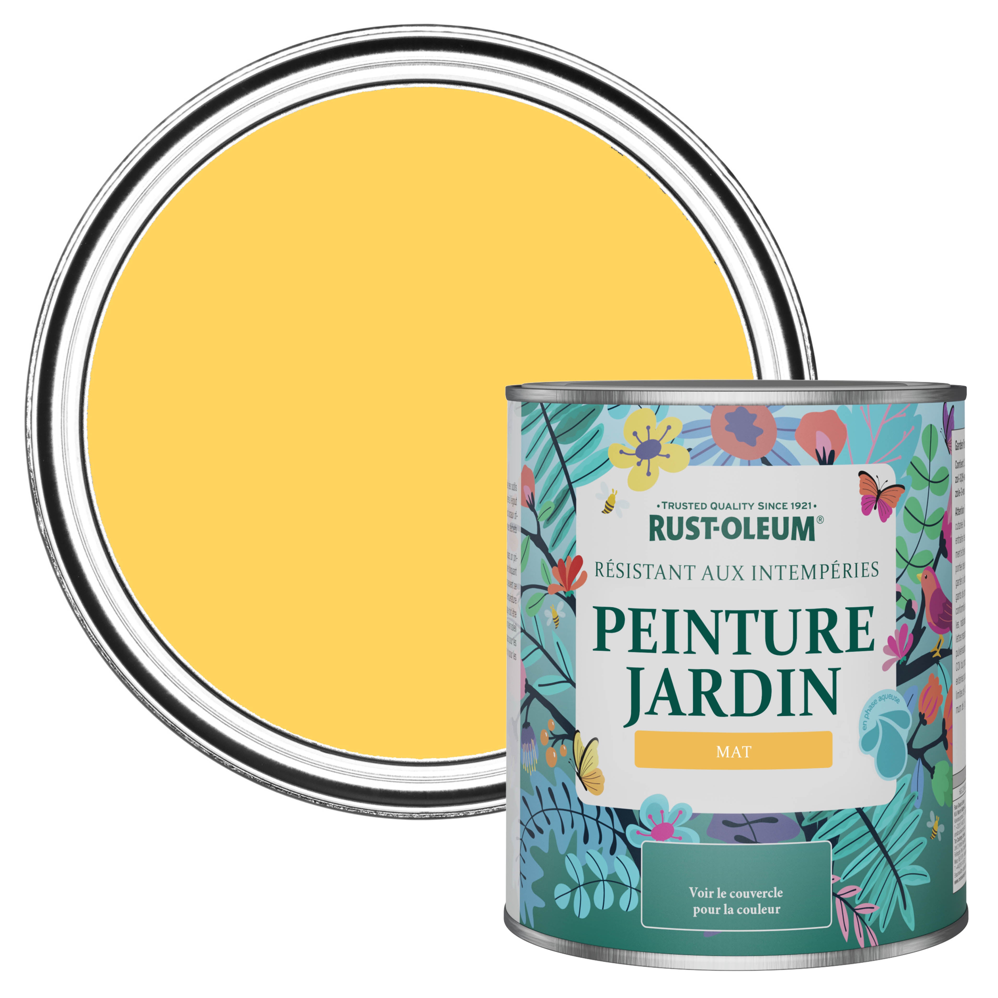 Peinture Jaune extérieure pour boiseries de Jardin, Finition Mate RUST ...