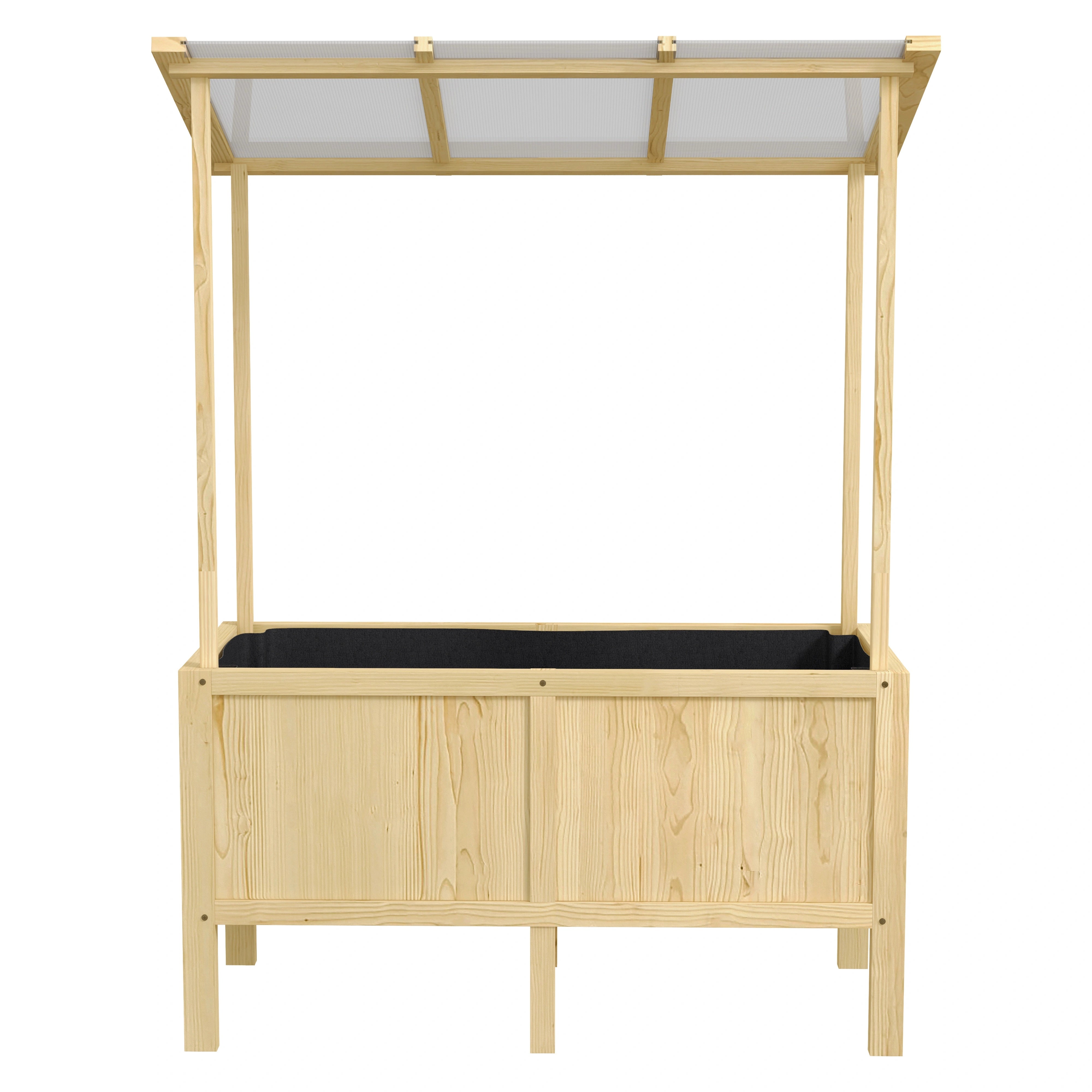Support de jardinière naturel BEXTCOK avec housse, bac à fleurs de jardin (110 x 60 x 152 cm) — Jardinière de type serre avec doublure en non-tissé - 7