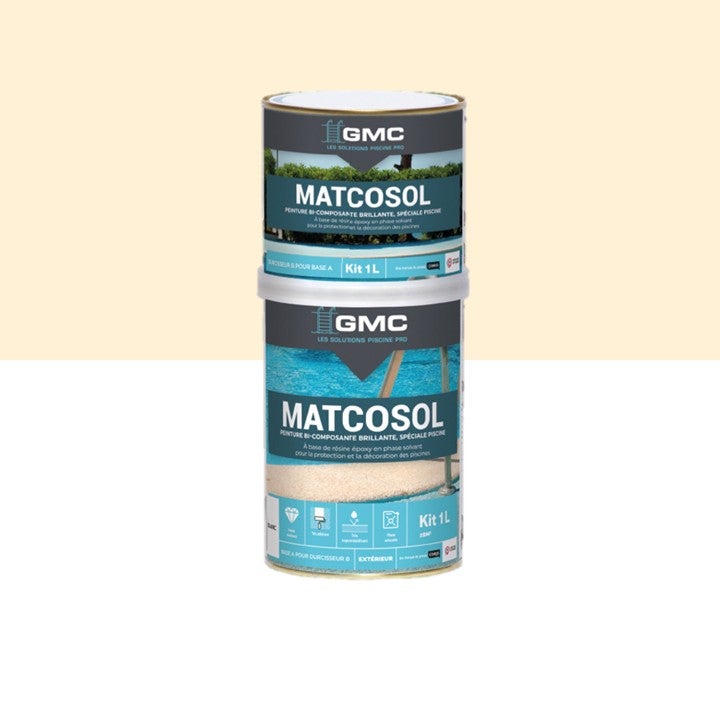 PEINTURE PISCINE MATCOSOL SABLE 1L-Résine epoxy bi- Composant grande résistance au chlore- GMC - 4