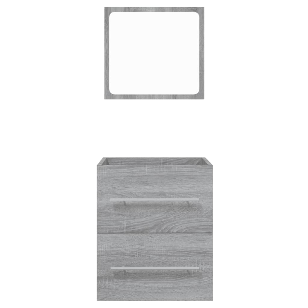 vidaXL Mobile da Bagno con Specchio Grigio Sonoma 41x38,5x48 cm - 5