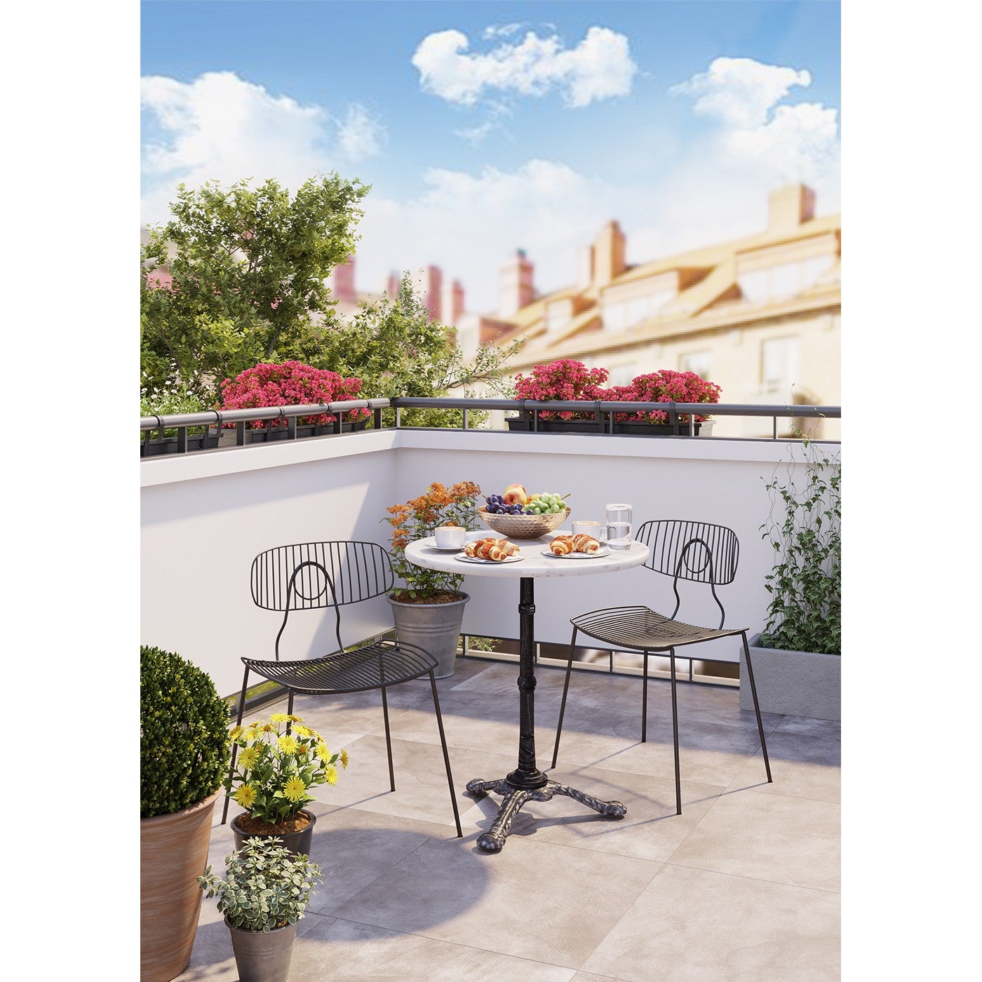 Table Bistrot ronde 60cm marbre blanc Kare Design - 6