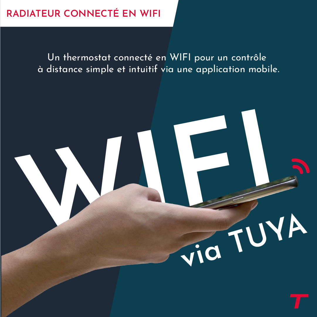 Radiateur électrique fixe connecté WiFi à inertie sèche céramique avec thermostat interchangeable 2000W THOMSON MILLA horizontal blanc - 8