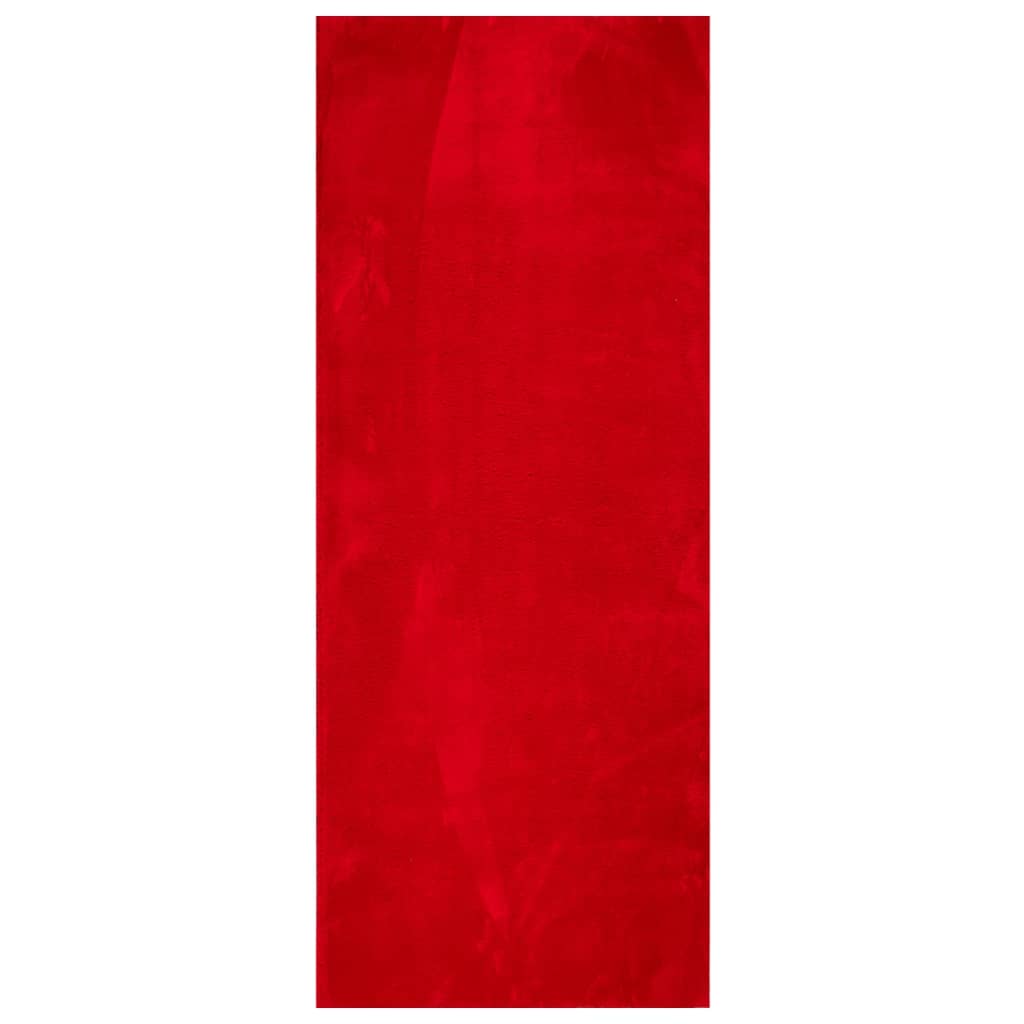 Alfombra de salón | alfombra de pelo corto suave lavable huarte rojo 80x200 cm cfw65797