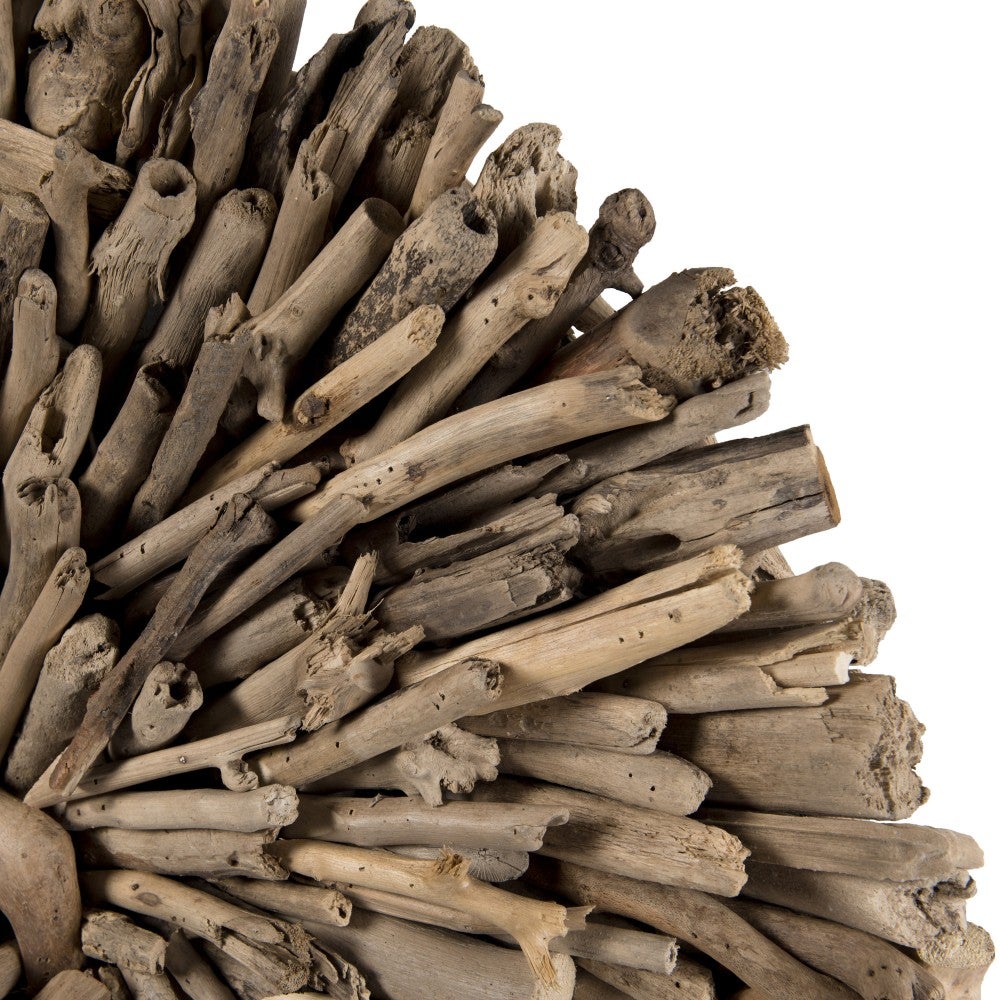 SAM - Décoration murale ronde 80x80cm bois flotté - 3