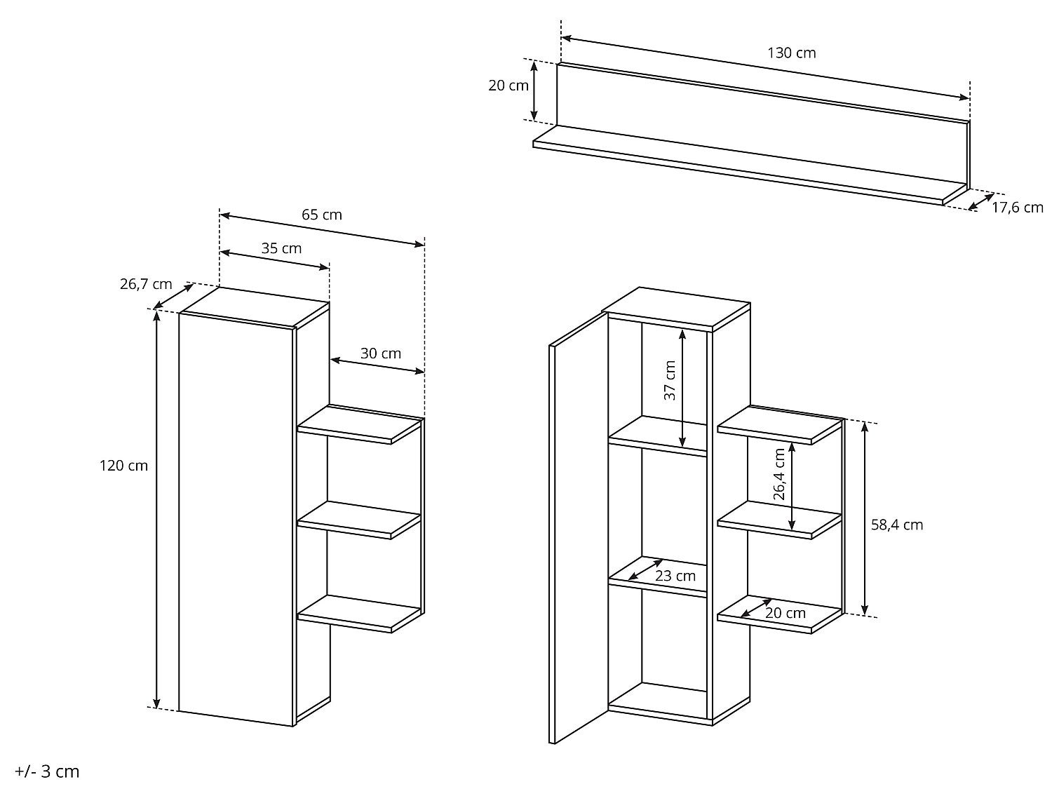 Mur TV avec rangements - Coloris : Naturel et anthracite - IDESIA - 5