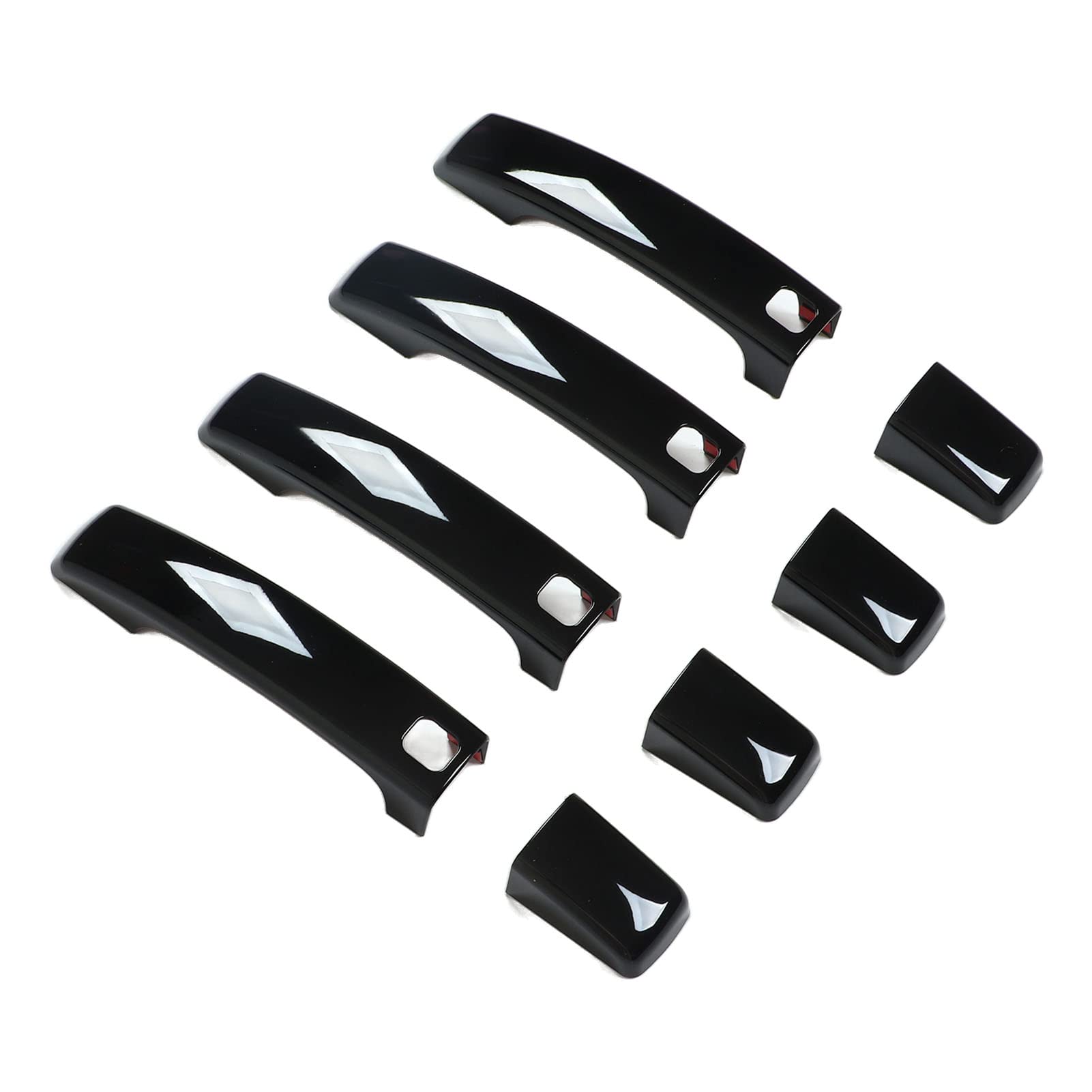 Cubiertas Adhesivas Para Manijas De Puerta - Negras Brillantes, Pack De 8, Para Land Rover Y Jaguar