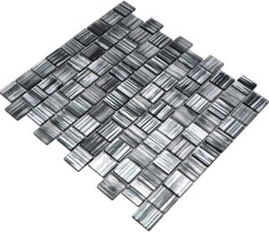 Plaque De Mosaïque En Cristal Pierre Verre - Combinaison Gris Blanc Pâle - 1 Plaque Neuf