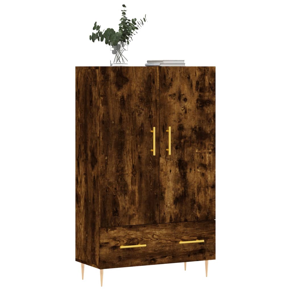Credenza alta in rovere affumicato 69,5x31x115 cm in multistrato - 3