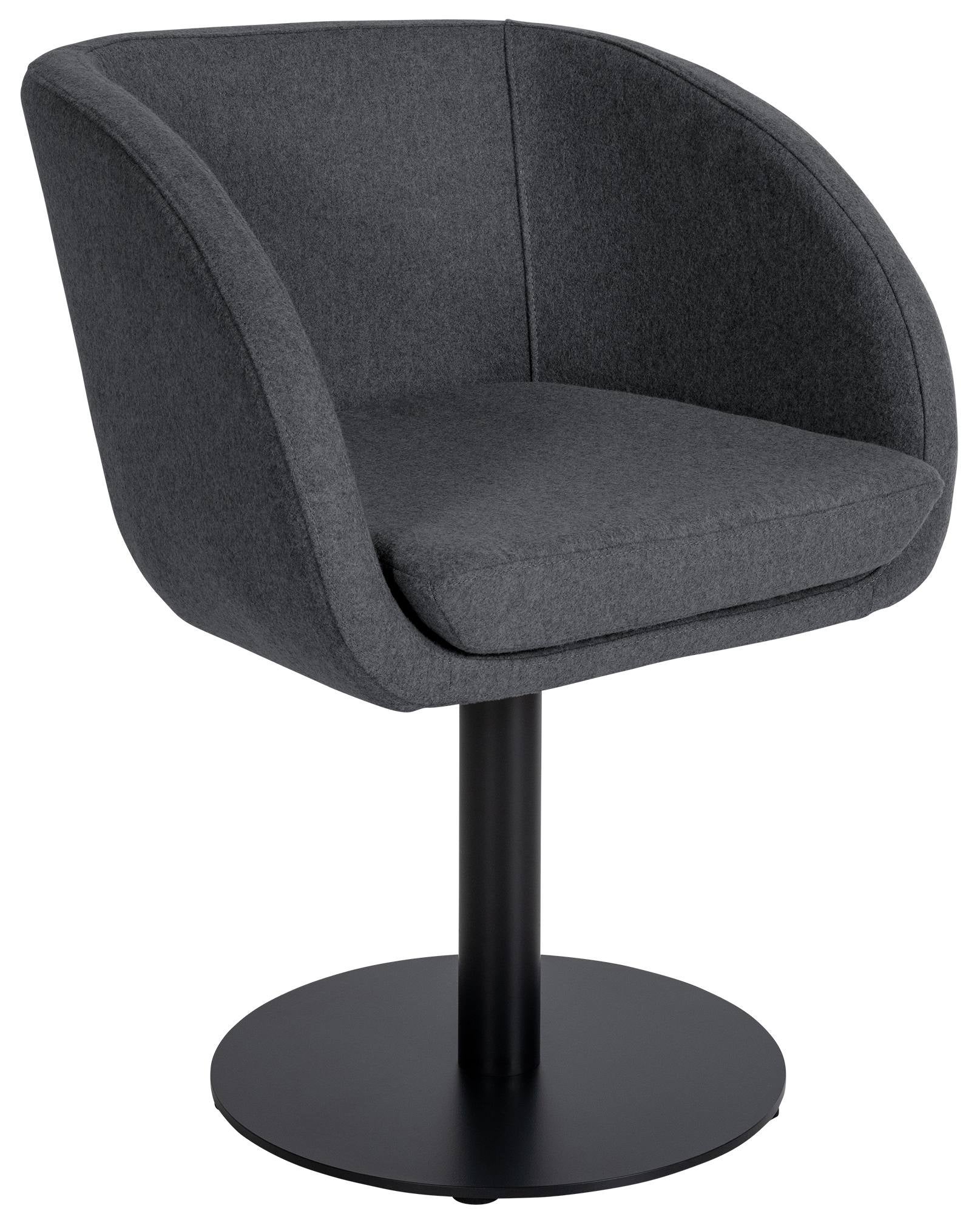 IDIMEX JONITA Set of 2 Felt Chair Cushions with Felt in Black and Round