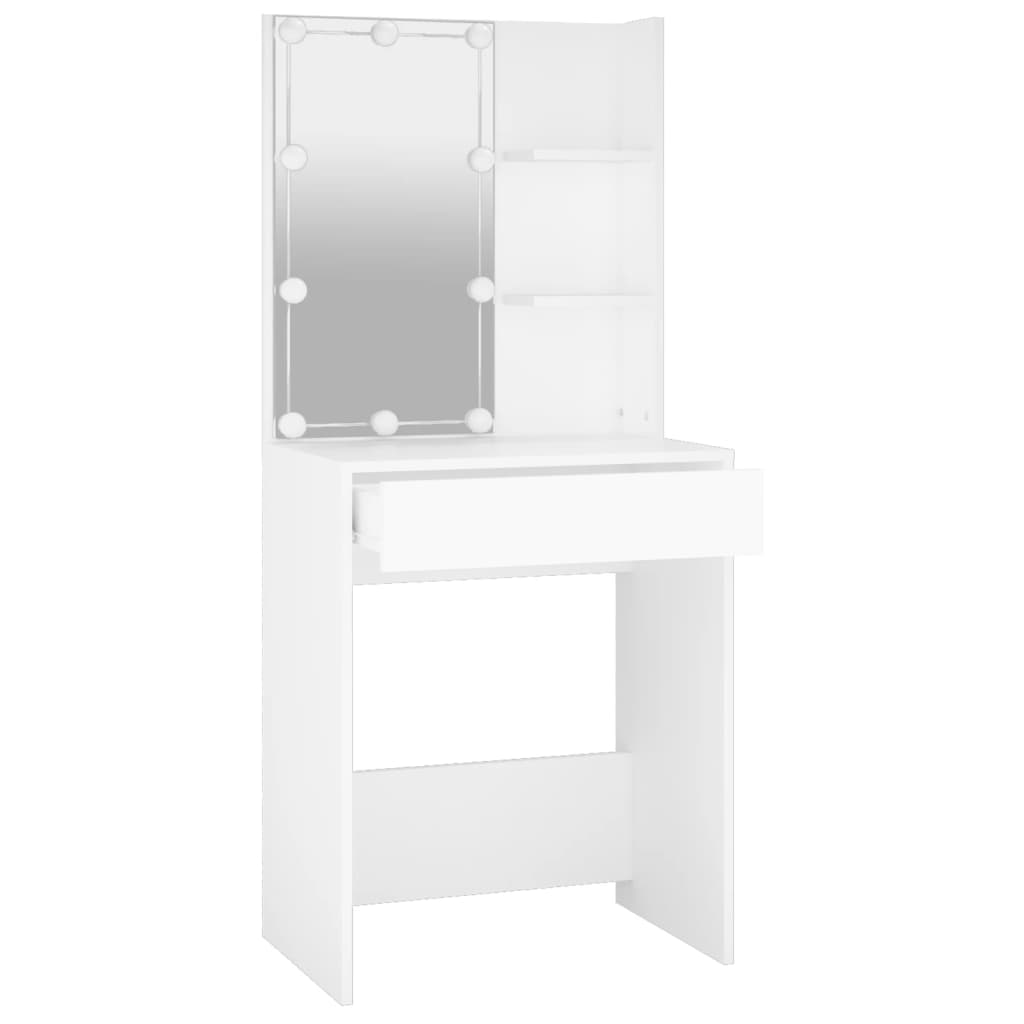 Toilette dal design moderno con LED 60 x 40 x 140 cm bianco 02_0006244 - 3