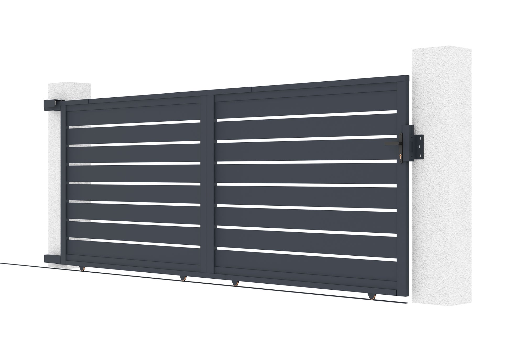 Portail coulissant 4m VOGEL H.160cm aluminium gris - 9
