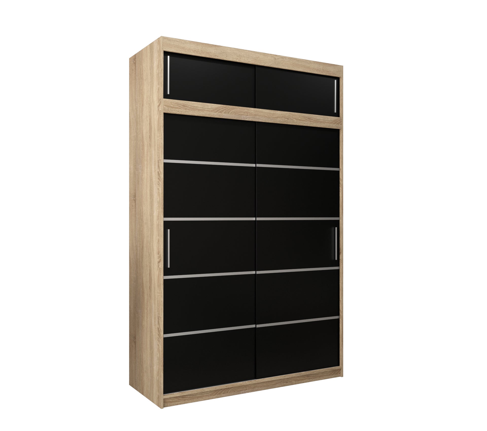 Szafa przesuwna z nadstawką garderoba Verona 1 150 x 62 x 240 cm Sonoma + Czarny - Abiks Meble