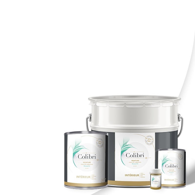 Peinture murs et plafonds Blanc , Velours 12L, peinture biosourcée Colibri - 2
