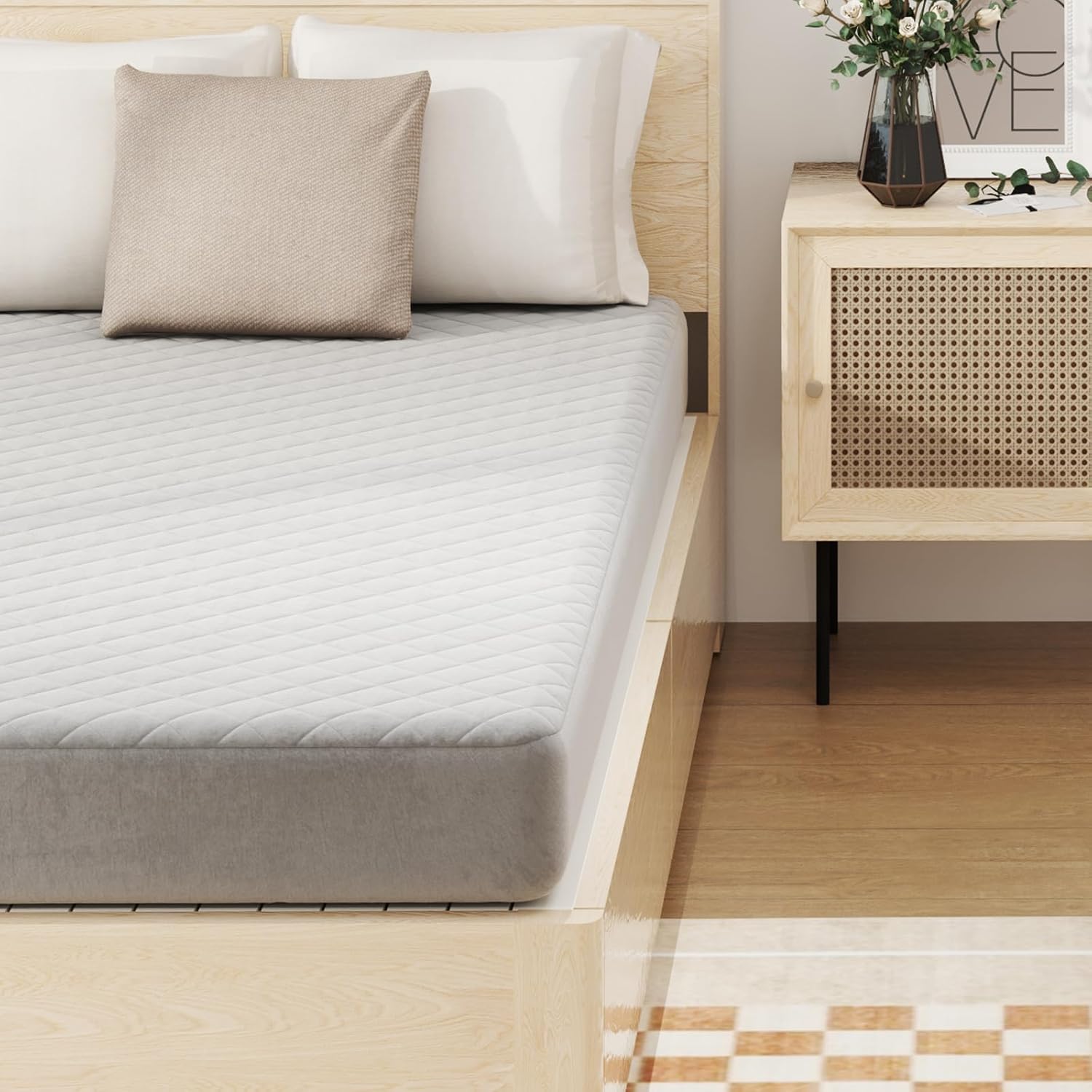 Drap Housse 90x200 cm, Linge de Lit en Velours Super Doux avec Poche Profonde, Rembourrage en Éponge, pour Matelas Épais jusqu'à 41 cm - 4