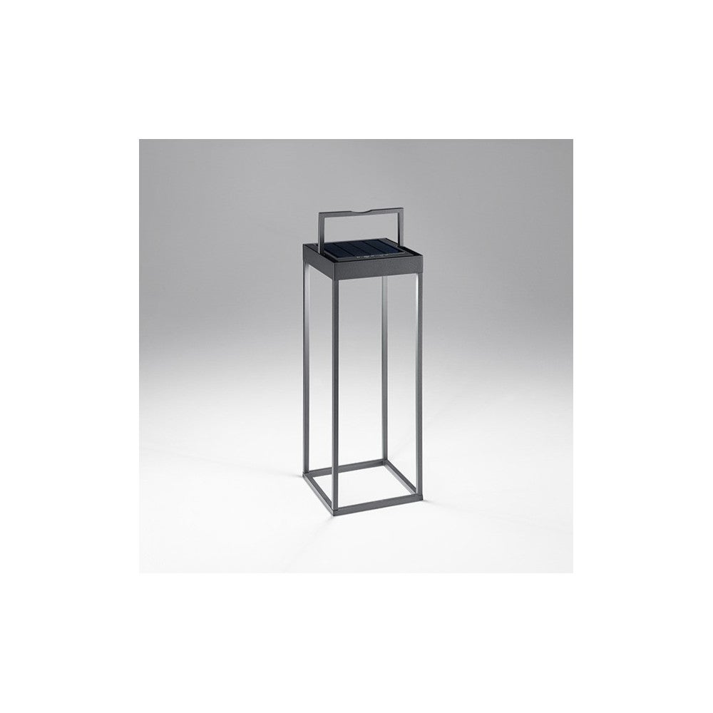 Lampa stołowa CAGE Solar Rechargeable firmy Perenz, ciemnoszara, wys. 50 cm