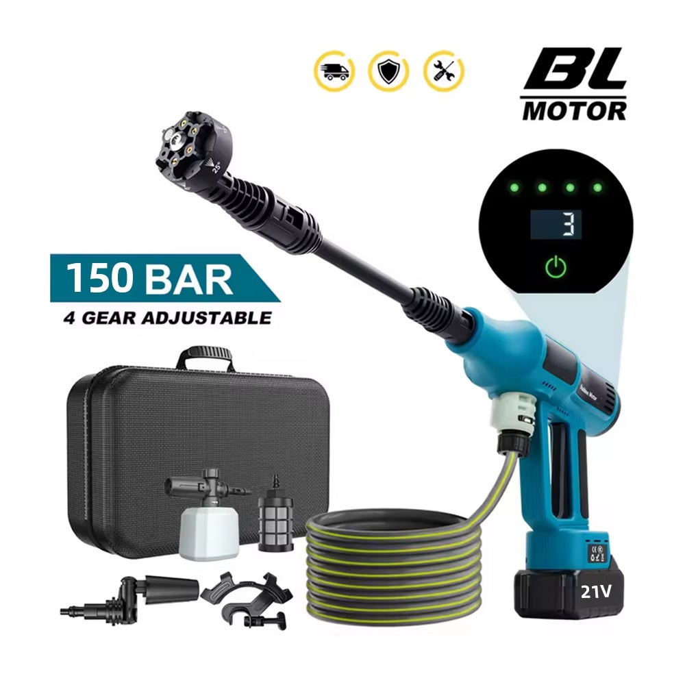 Nettoyeur haute pression mobile sans fil, portable, avec buse multifonction 6 en 1, idéal pour le nettoyage du balcon (2 batteries) - QWINERN - 9
