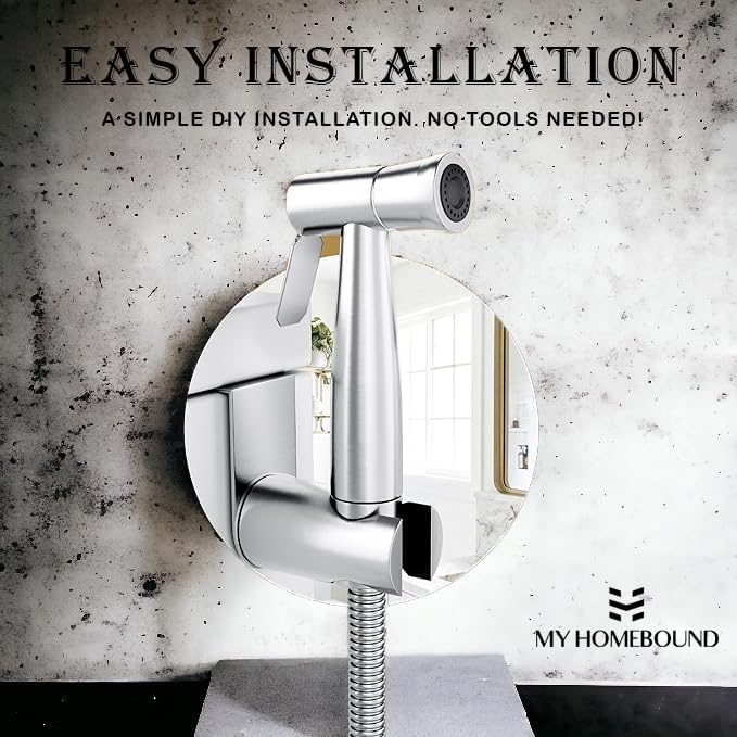 Kit hygiène WC. Robinet 3 voies + Douchette ABS + Flexible 1,2m + Support - 2
