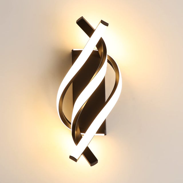 8 confezioni di luci da parete, moderne lampade da parete a LED a spirale, luci da parete a LED in alluminio, luci decorative per interni, 3 colori