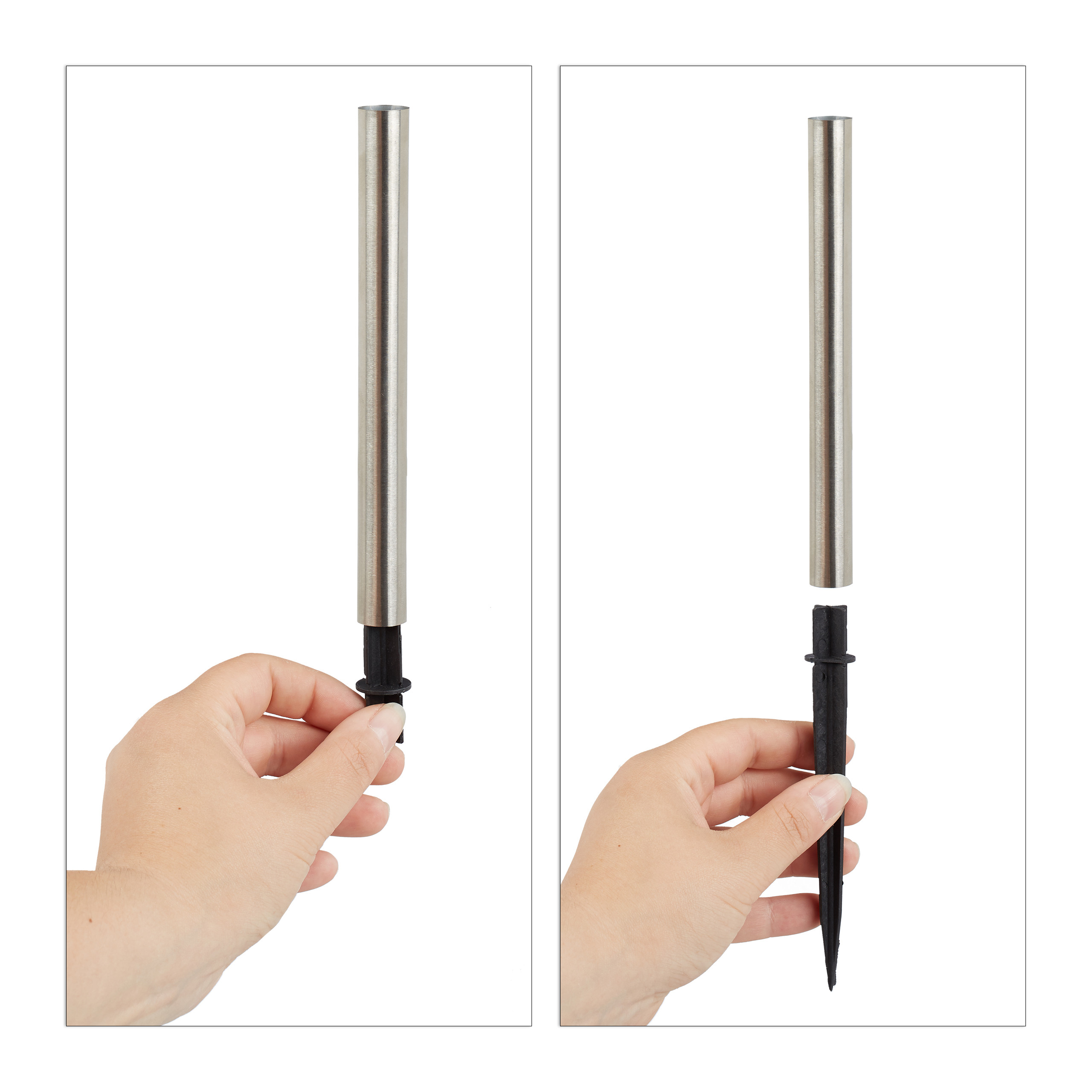 Set da 20 Lampade Solari a LED, Impermeabili, Giardino, Terrazza e Balcone, Acciaio Inox, Luci Colorate, Color Argento - 6