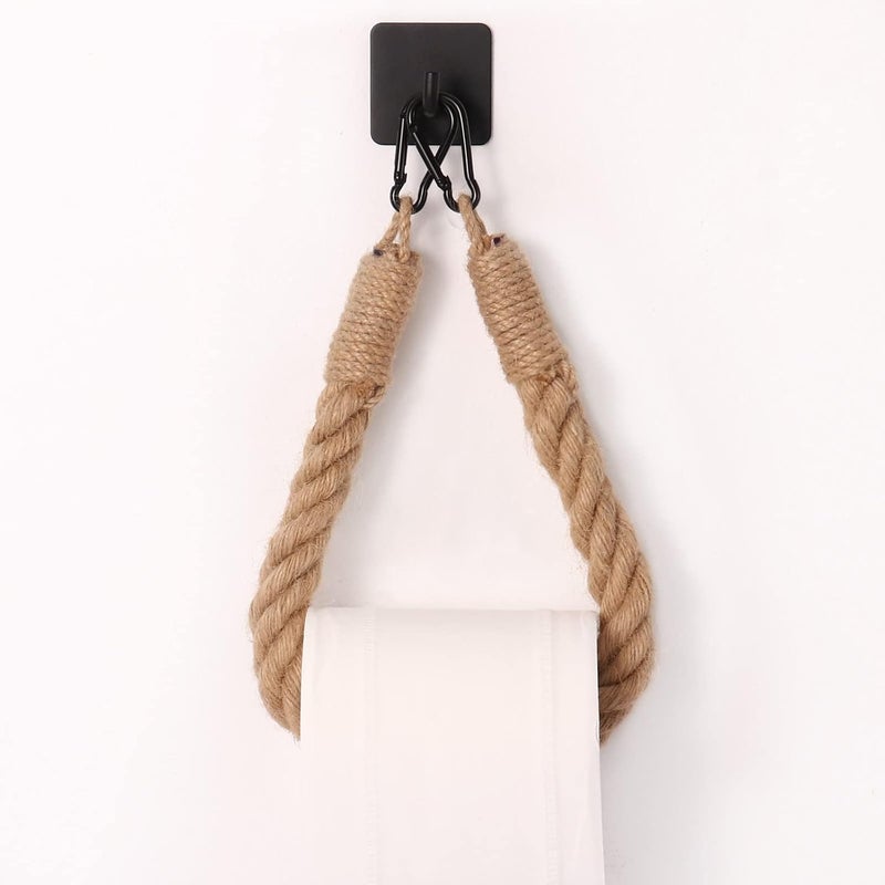 Uchwyt na papier toaletowy, uchwyt na ręczniki z konopnej liny OYEFLY do łazienki i kuchni Uchwyt na papier łazienkowy Uchwyt na ręczniki w rolce