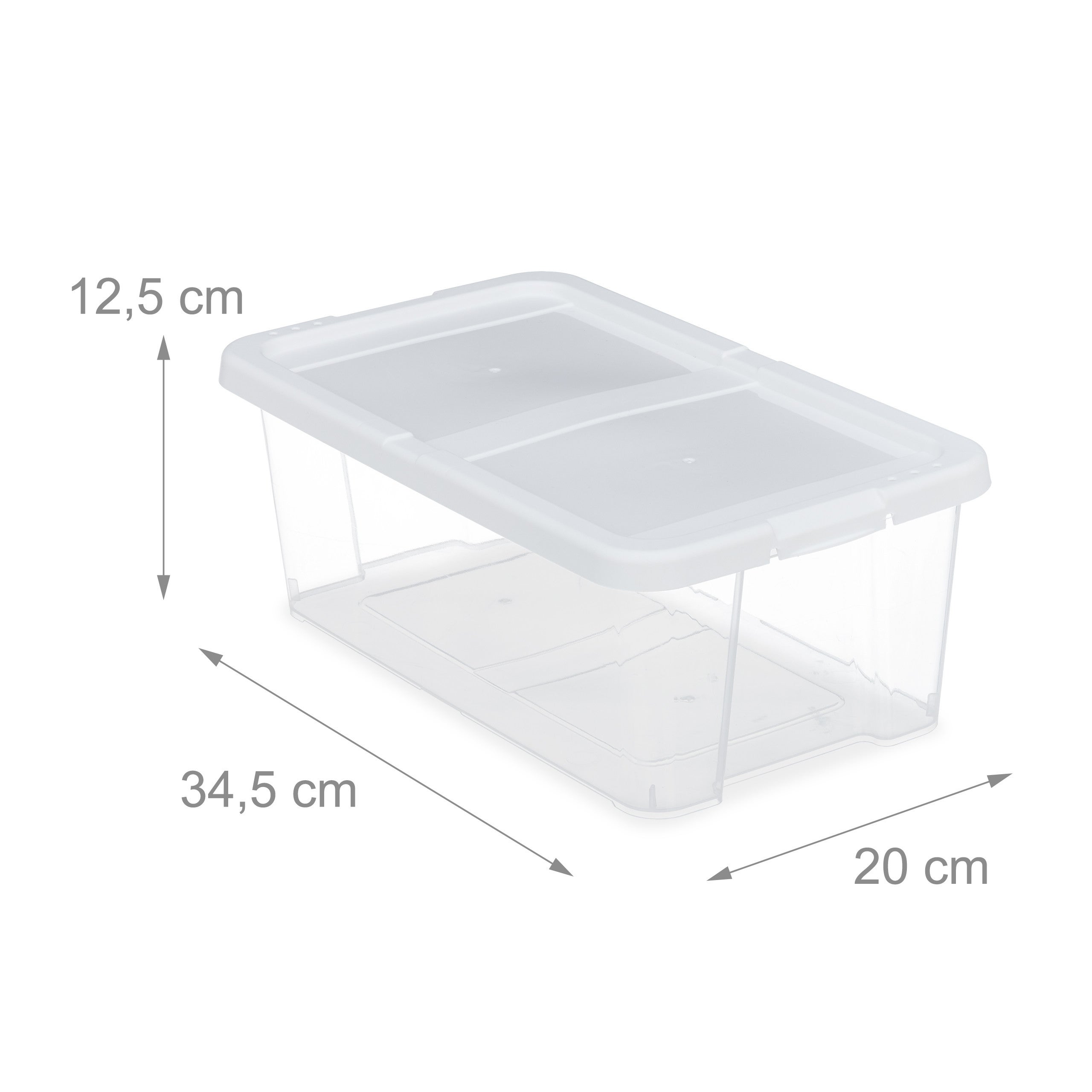 48x Set di Scatole di Plastica per Scarpe, Box Trasparenti Impilabili con Coperchio HLP 12,5x20x34,5cm, Bianche - 4