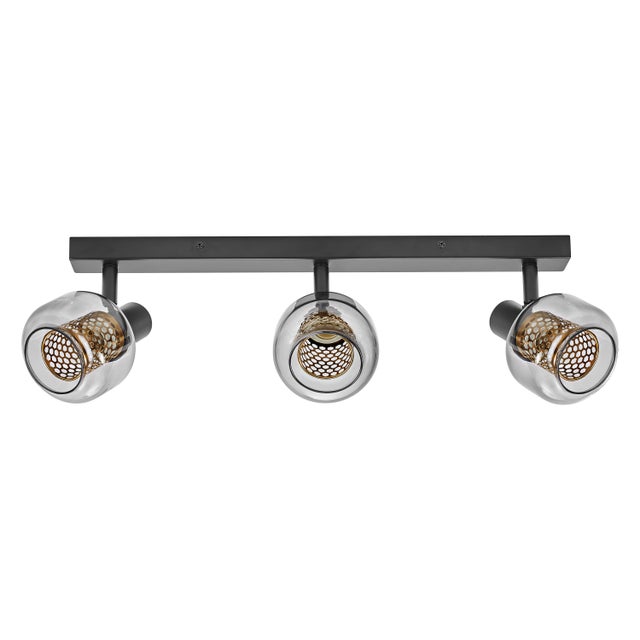 OSRAM DECOR Spot Firefly Applique murale, 3 x 2,8&nbsp;W, E14, 750&nbsp;lm, 2700&nbsp;K, blanc chaud, gradable, IP20, métal/verre, noir, LED incluses et