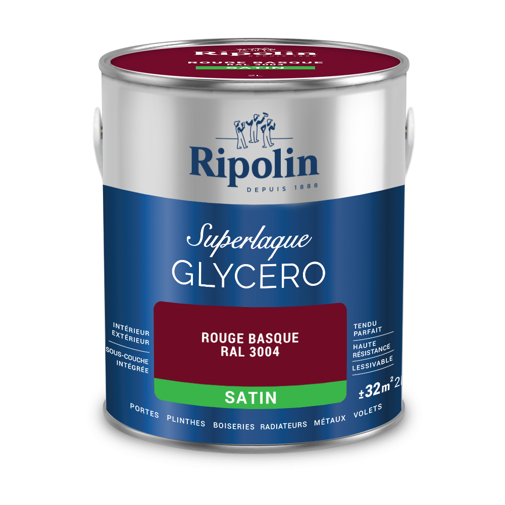 Peinture Superlaque Glycéro satin Rouge Basque RAL3004 2L Leroy Merlin — free download