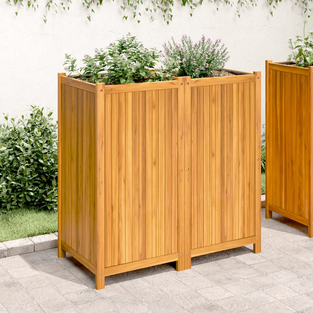 vidaXL Jardinière avec doublure 100x50x100 cm bois massif d'acacia - 3
